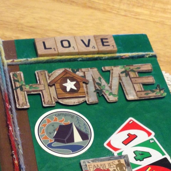 Hand painted Home and Family rescued book decor - Picture 4 of 6